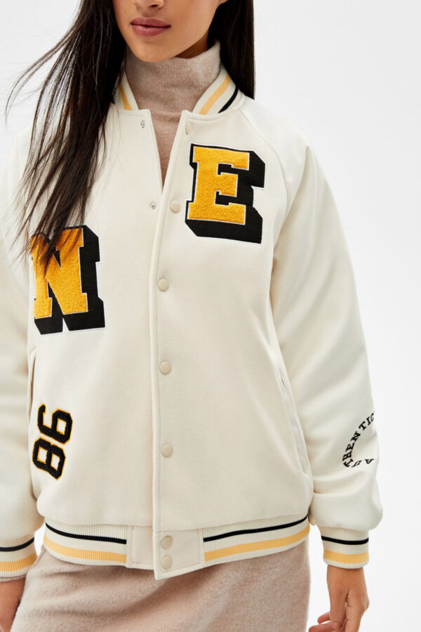 Varsity Jacket With Patch Details - Image 3